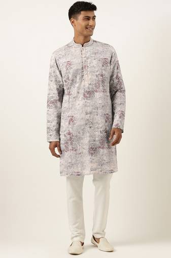 Grey sequin embroidery kurta pajama