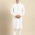 Off white cotton dori embroidered kurta pajama
