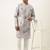 Grey sequin embroidery kurta pajama