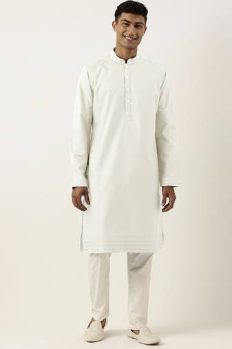 Off white cotton kurta pajama