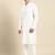 Off white cotton dori embroidered kurta pajama