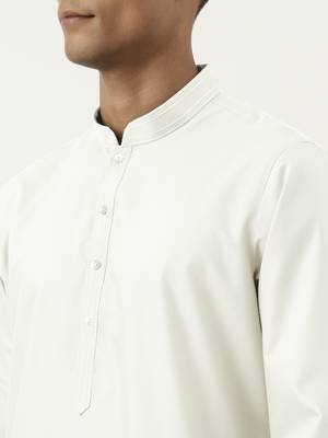 Off white cotton kurta pajama 5