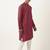 Scarlet red asymmetrical  cotton kurta pajama
