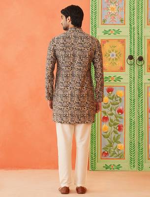 Beige batik print kurta 2