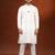 White cotton kurta with denim detailing set