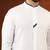 White cotton kurta with denim detailing set