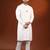 White cotton kurta with denim detailing set
