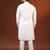 White cotton kurta with denim detailing set