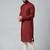 Red block printed kurta pajama
