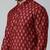 Red block printed kurta pajama