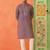 Earthy purple printed kurta pajama with abla embroidery