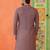 Earthy purple printed kurta pajama with abla embroidery