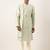 Pistachio green embroidery angrakha kurta pajama