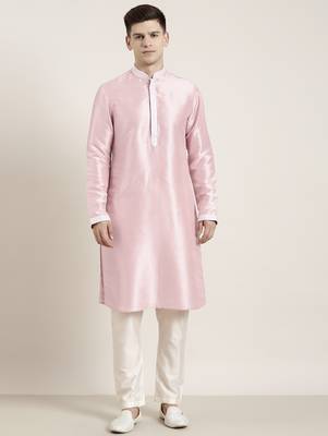Pink embroidered kurta pajama 1
