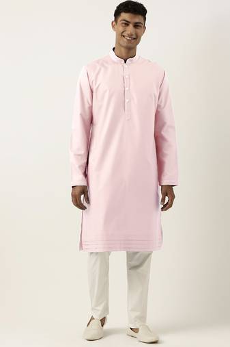 Light pink  cotton kurta pajama