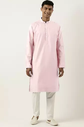 Light pink  cotton kurta pajama