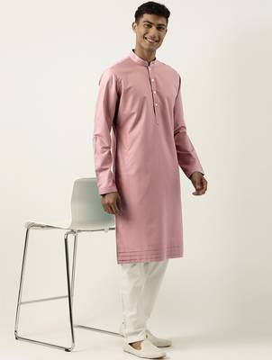 Rose pink cotton kurta pajama 4
