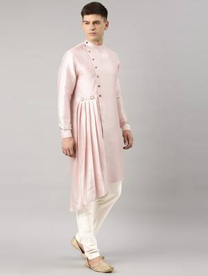 Light pink drape kurta pajama 3