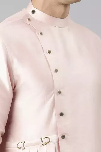 Light pink drape kurta pajama