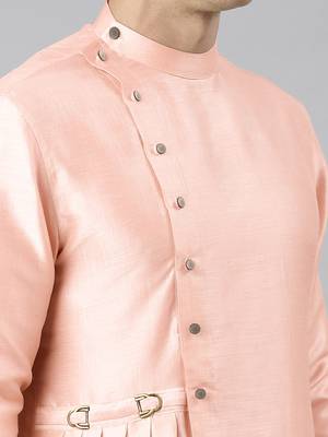 Dark pink drape kurta pajama 5