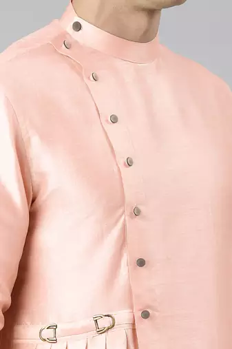 Dark pink drape kurta pajama