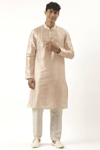 cream embroidered kurta pajama