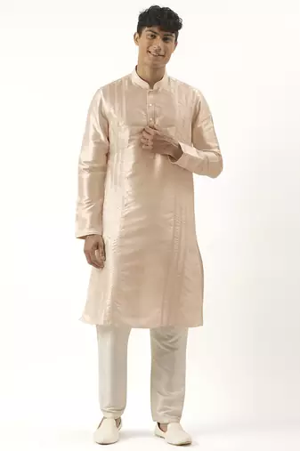 cream embroidered kurta pajama