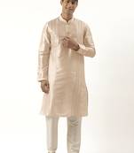 cream embroidered kurta pajama