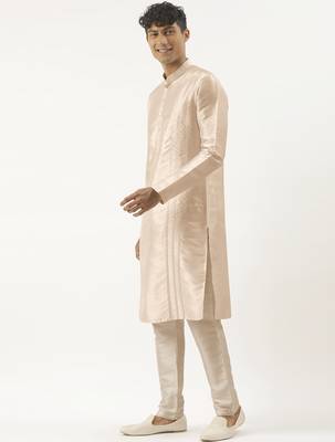 cream embroidered kurta pajama 3
