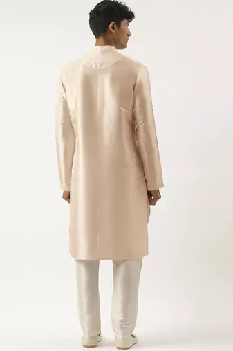 cream embroidered kurta pajama
