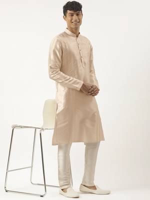 cream embroidered kurta pajama 5