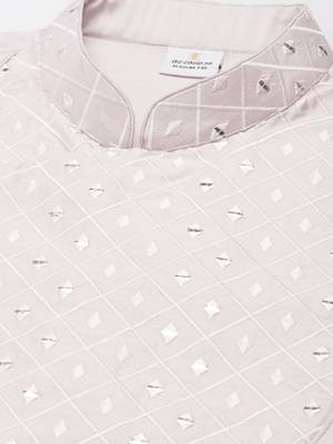 Light pink embroidery angrakha kurta pajama 2