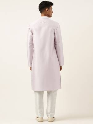 Light pink embroidery angrakha kurta pajama 5