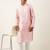 Pink embroidery angrakha kurta pajama