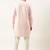 Light pink pintux cotton side open kurta pajama