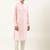 Baby pink pure cotton pathani kurta pajama with patch pocket