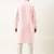 Baby pink pure cotton pathani kurta pajama with patch pocket