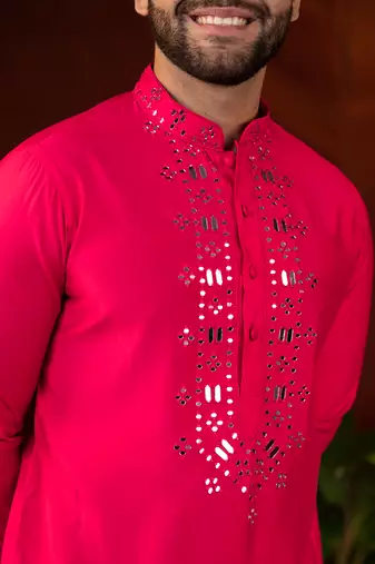 Mirror embroidery kurta pajama