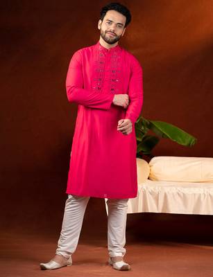 Mirror embroidery kurta pajama 4