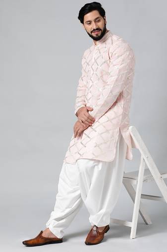 Baby pink gota embroidery kurta pajama