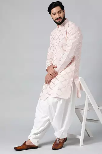 Baby pink gota embroidery kurta pajama