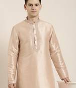Gold silk embroidered kurta pajama