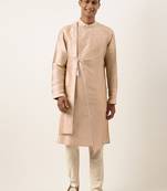Peach embroidery angrakha kurta pajama