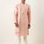 Peach silk embroidery angrakha kurta pajama