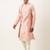 Peach silk embroidery angrakha kurta pajama