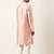 Peach silk embroidery angrakha kurta pajama