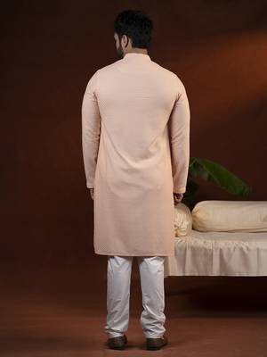 Peach chikankari kurta pajama 5