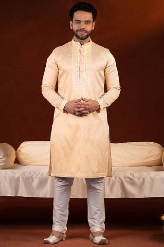 Yellow embroidery kurta pajama