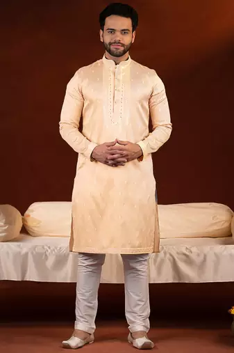 Yellow embroidery kurta pajama