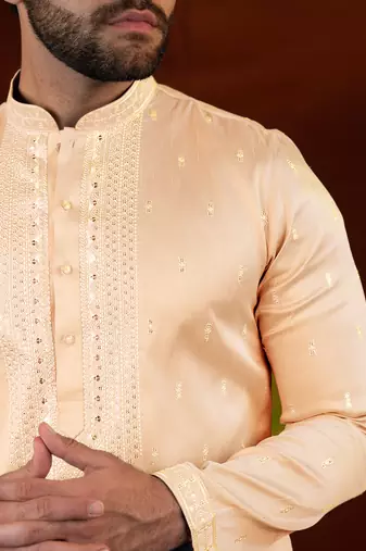 Yellow embroidery kurta pajama